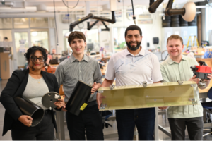 Vaishnavi Adusumilli, Kyle Luis, Mohamed Eladawy, and Pierce Rubenstein. Photo courtesy of TCNJ Engineering.